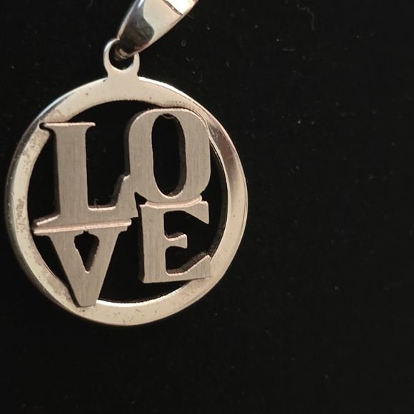 None Jewelry - Stainless Steel 'Love' Pendant